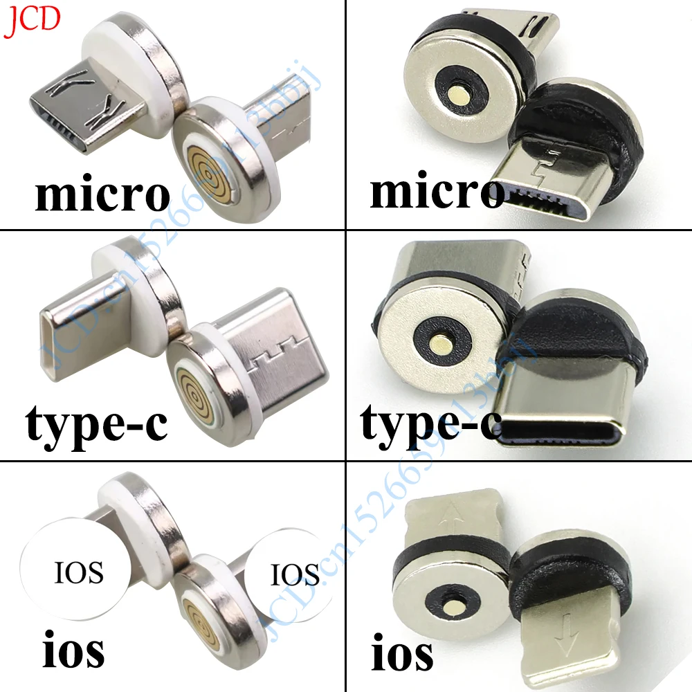 

5 шт. в упаковке магнитные наконечники для вилок типа C Micro USB IOS, адаптер для быстрой зарядки, сменный разъем для зарядного устройства для iPhone