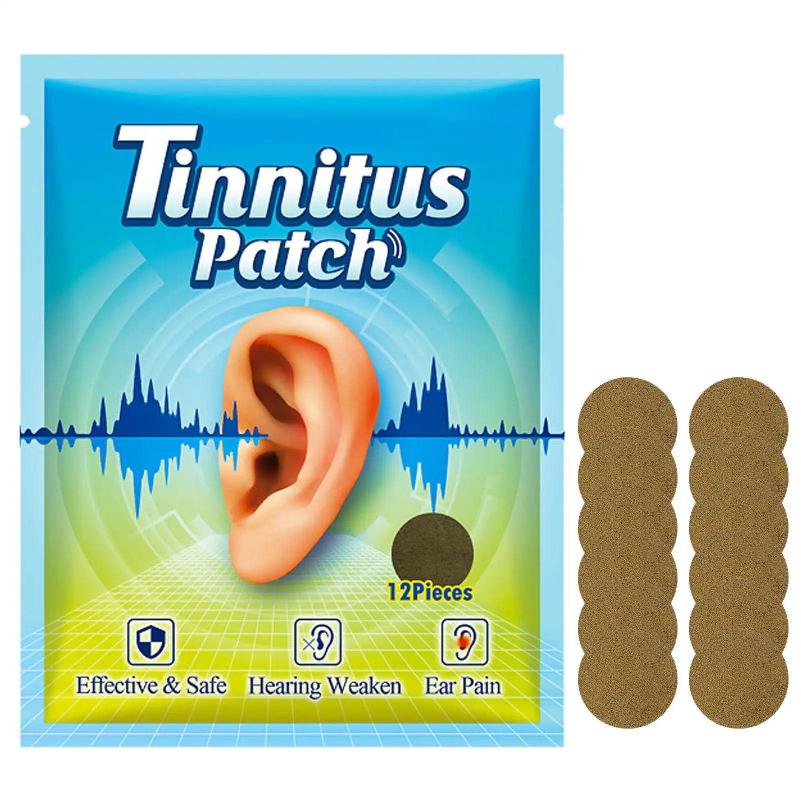 12pcs Ear Tinnitus Patch Natural Herbal Medicine Cures Hearing Loss Deafness Multiple Sclerosis Treatments Health Care Plaster