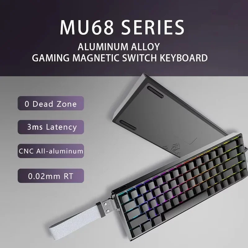 IYX MU68 Pro Mechanical Keyboard Magnetic Switch 8k RT0.04 RGB Backlit Hot Swap E-sports Gamer Keyboard Wired Aluminium Alloy