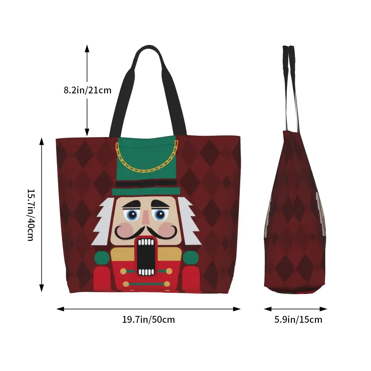 Sac fourre-tout en toile Casse-noisette drôle, sac de shopping initié à l'épicerie, sac de shopping, sac de shopping, sac de bungalow, cadeau de Noël, soldat jouet de dessin animé, beurre