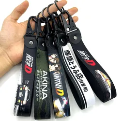 JDM Keyring Tags Initial D Fujiwara Tofu Shop Nylon Wrist key Strap keychain Auto Key Spring Clip Lanyard AE86 Auto Accessories