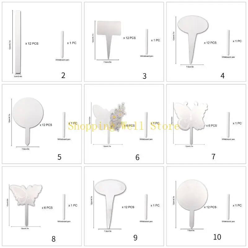 KX4B 6/12PCS открытые растительные этикетки