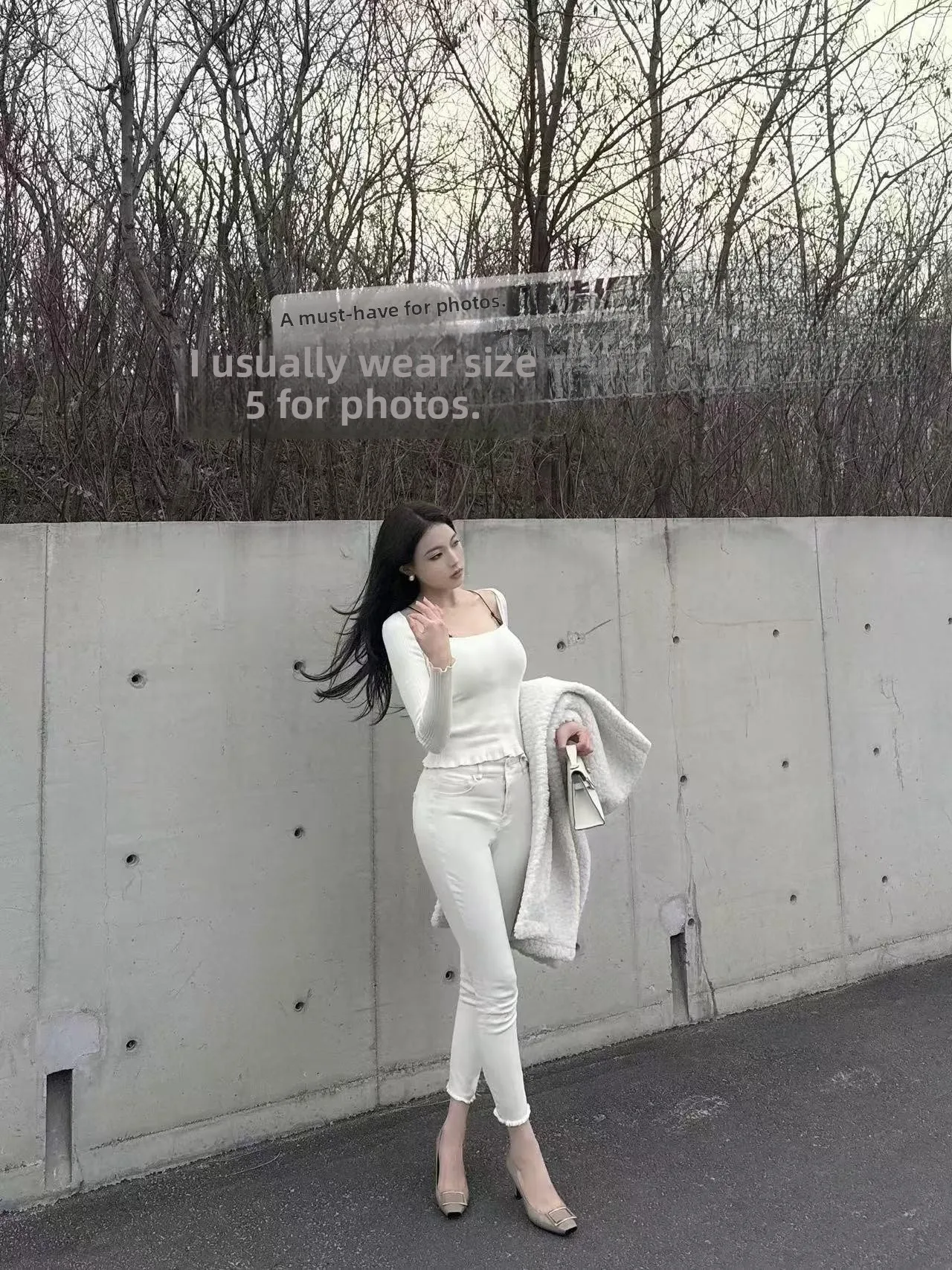 

High Waist Slim Fit Denim Jeans Brued Fce Hair Pant Autumn Winter Women's Faion Cotton Stretch Denim Skinnies