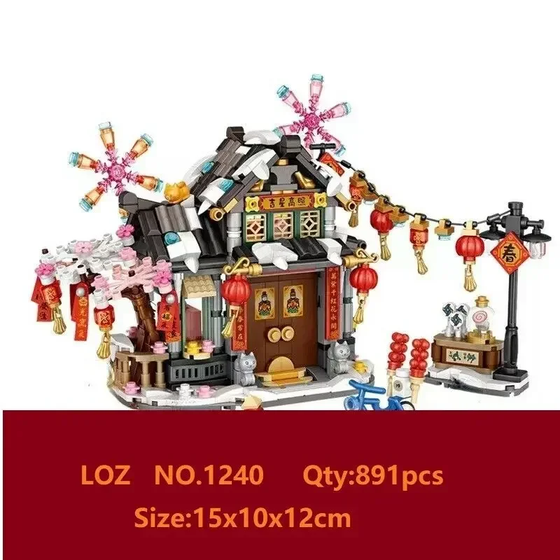 1240 LOZ mini Blocks Teens Building Bricks Girls Toys House Chinese New Year Gift Women Presents Home Decor