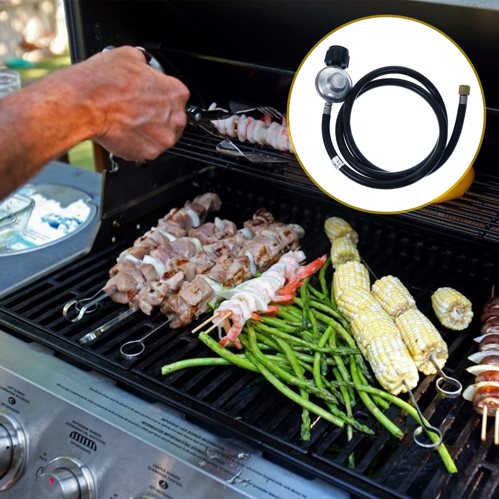 

Propane Gas Regulator Adapter Low Pressure Valves 1.5m Hose Oven Bbq Heater Stove Accessories Propane Gas Regulator