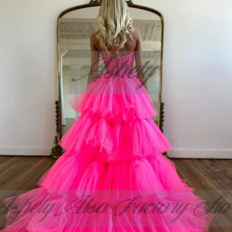 A2751 高品質フチサウエディングドレスレースチュールティアード女性ハイロー結婚式のゲストパーティードレス特別な日の摩耗カスタマイズ