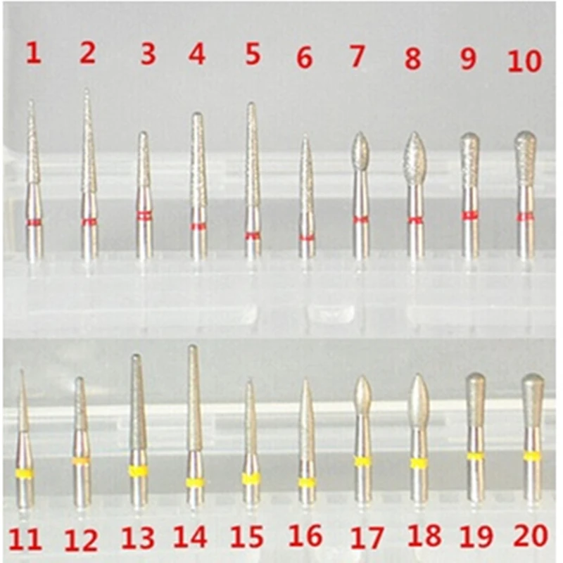 20pcs Dental Burs shoulder Preparation Porcelain veneer polishing Burs