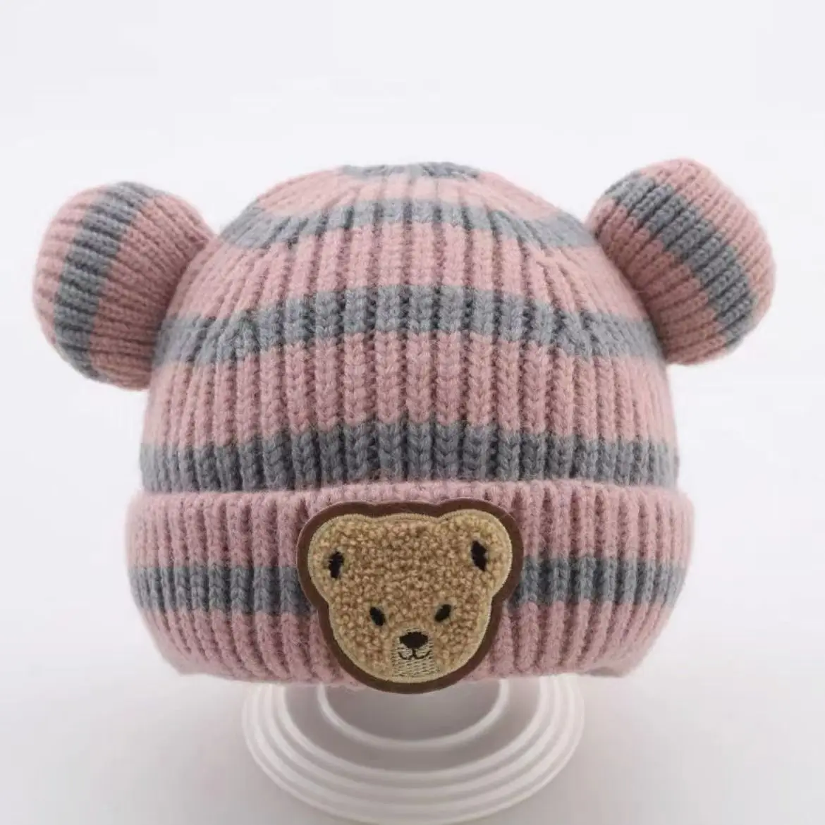 Cute Bear Baby Beanies Hat for Kids Girl Boy New Autumn Winter Caps Warm Knitted Bonnet Hats Skullies Toddler Cap Korean Style