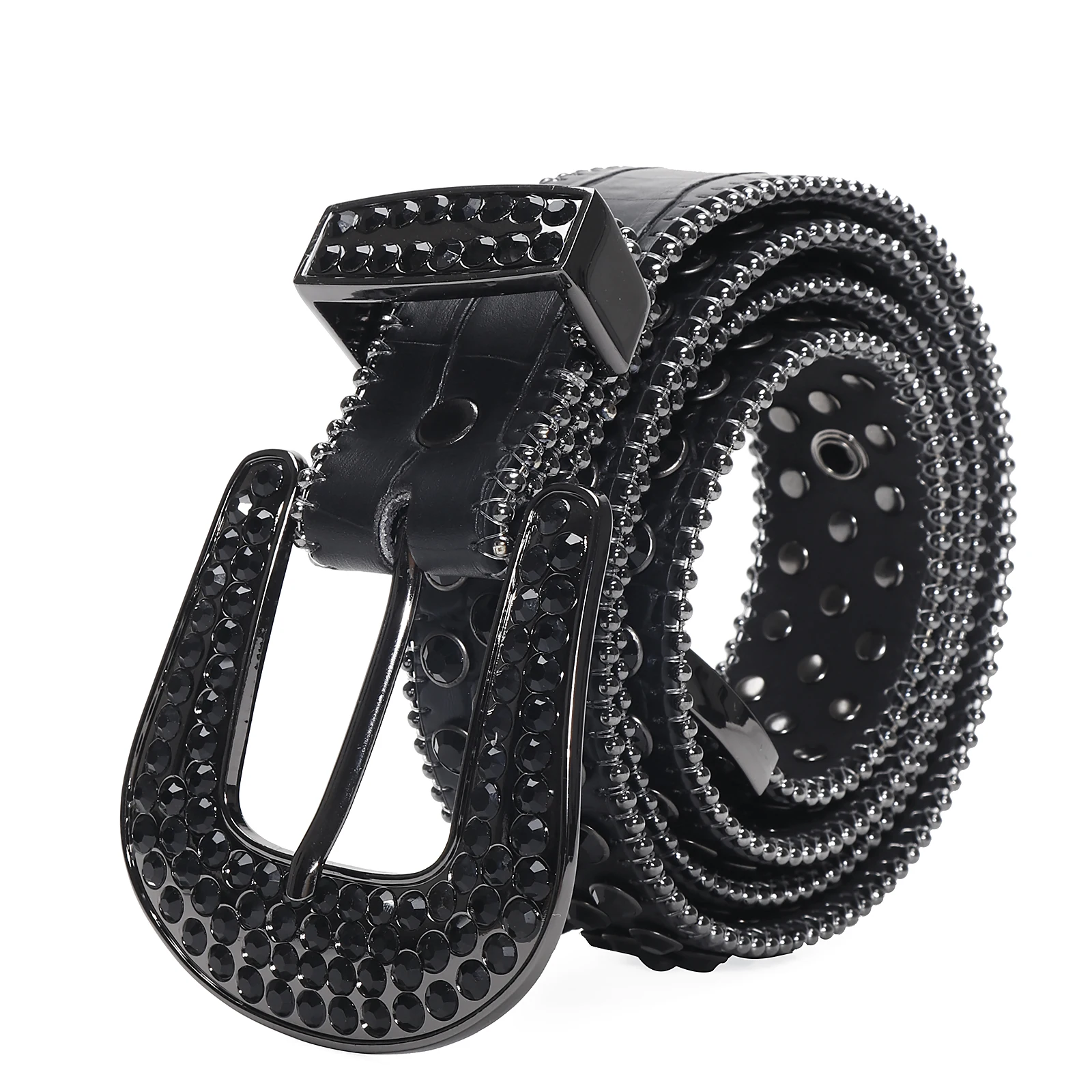 Punk Strass Riemen Hot Y2K Designer Lederen Band Diamond Bing Riem Meisjes Mode Riem Voor Jeans Mannen