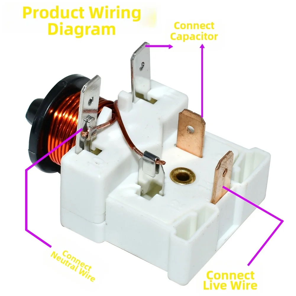 Refrigeration System Starter Relay CQC Certified for Use with Capacitor-Based Starting Circuits in Industrial Settings