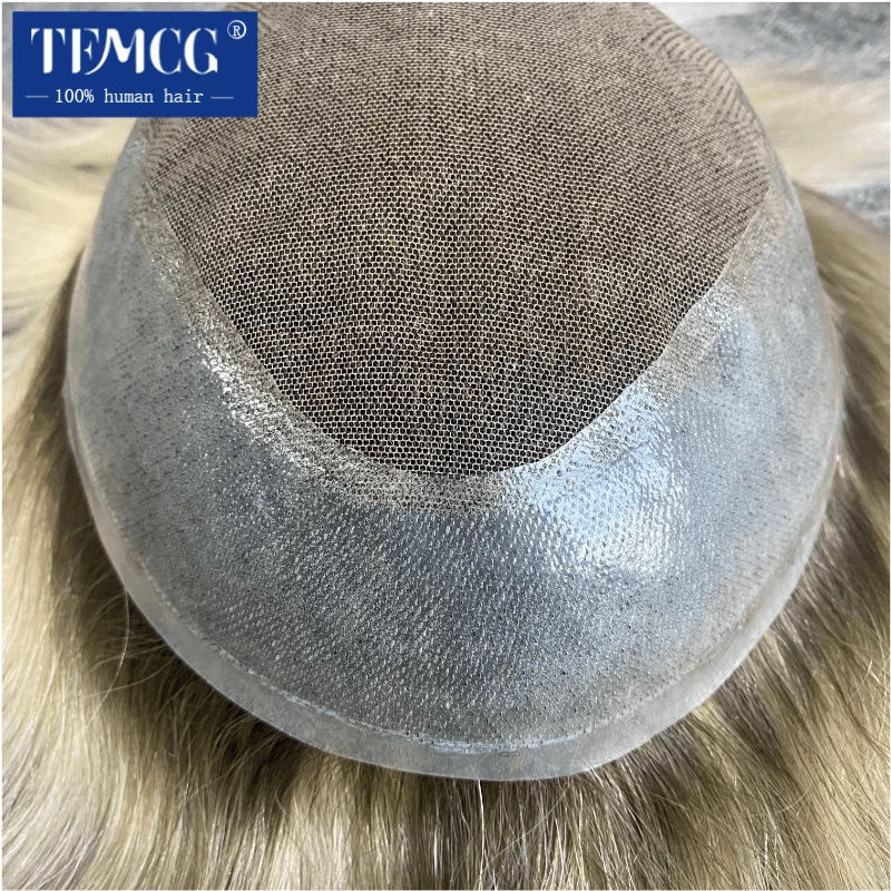 Australia Toupee For Men Lace Pu Base Men Wigs T4/613 100% Human Hair Male Hair Prosthesis Replacement For Men System Unit