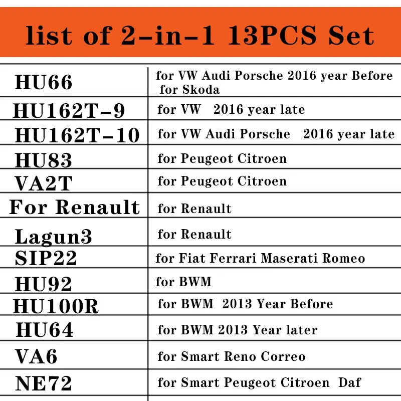 Für europäische Autos LISHI 2-in-1 Pick-Decoder HU66 HU162T-9 HU83 VA2T Renault Laguna3 NE72 SIP22 HU92 HU100R HU64 VA6 für Schlosser – Detail 6