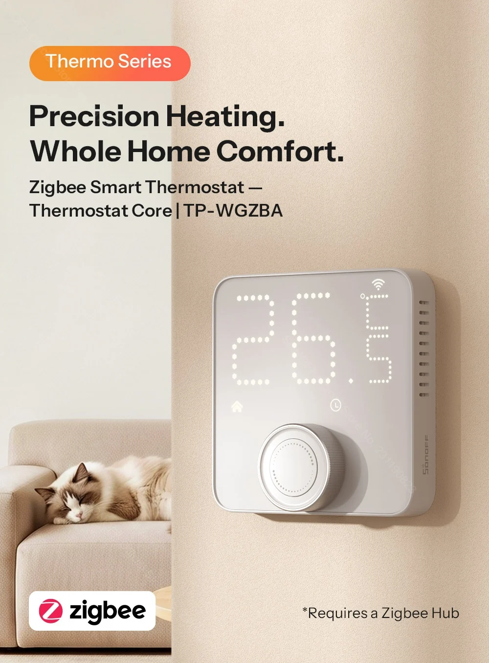 SONOFF Zigbee Smart Thermostat für Heizkessel und Fußbodenheizung TP-WGZBA Matter App-Steuerung Intelligenter Zeitplan Alexa Google Home – Detail 1