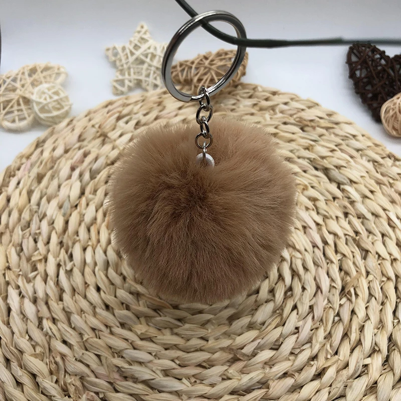 Wholesale Multicolor Furry Pom Pom Keychain, Fun Gift