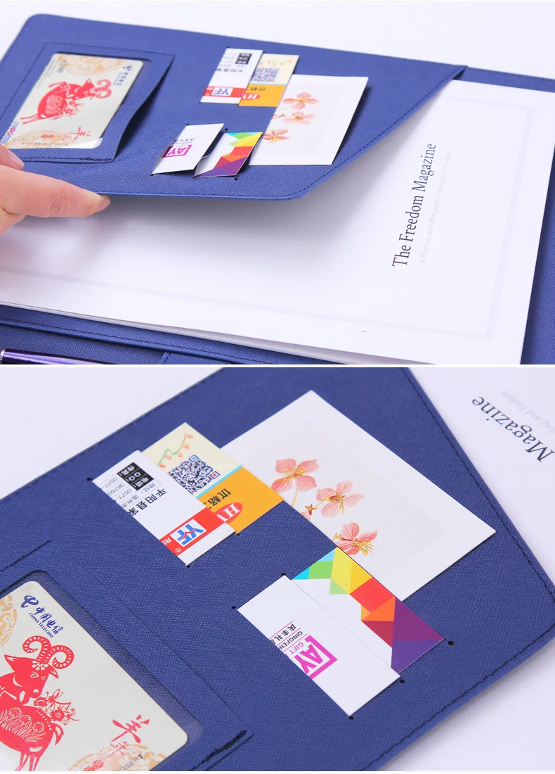 Personalise Name Letters Multifunctional A4 Conference Folder Business Stationery Folder Pu Leather Contract File Folders