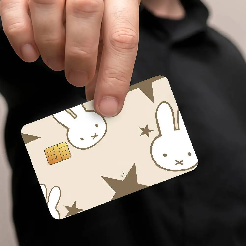 M-Miffy Cartoon-Schutzaufkleber für Kreditkarten und Öffentliche Verkehrskarten, Wasserfeste Kartenfront-Dekoration, 4 Stück – Detail 10