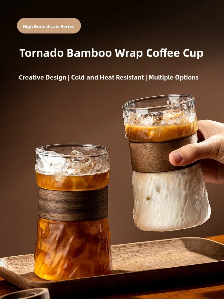 

Japanese Style Ear Hanging Coffee Cup Heat Resistant Glass Anti Scald Tea Cup Ice Americano Latte Special Cup Transparent Dri...