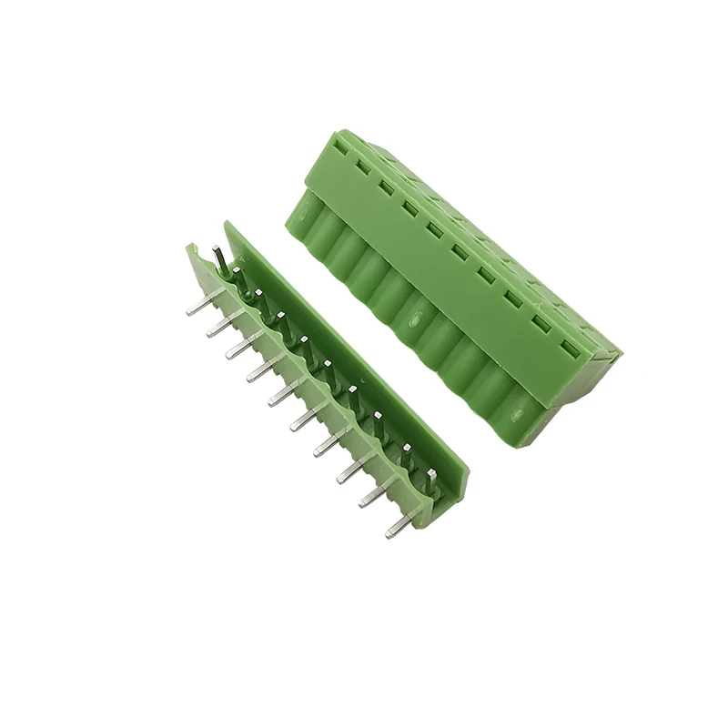 10Pairs 300V 10A 2EDG 5.08mm PCB Screw Terminal Block Connector Plug-Pin Right Angle Header Socket 2/3/4/5/6/7/8/9/10/12 Pin