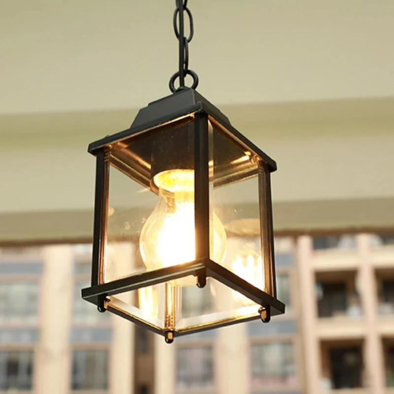 

Outdoor Waterproof Chandelier American Minimalism LED E27 Pendant Lights Restaurant Corridor Guest Room Home Decoration Lighting