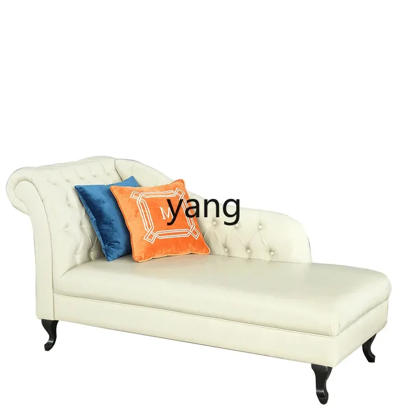 LTT European leather chaise longue living room leisure chaise longue bedroom balcony chaise longue sofa