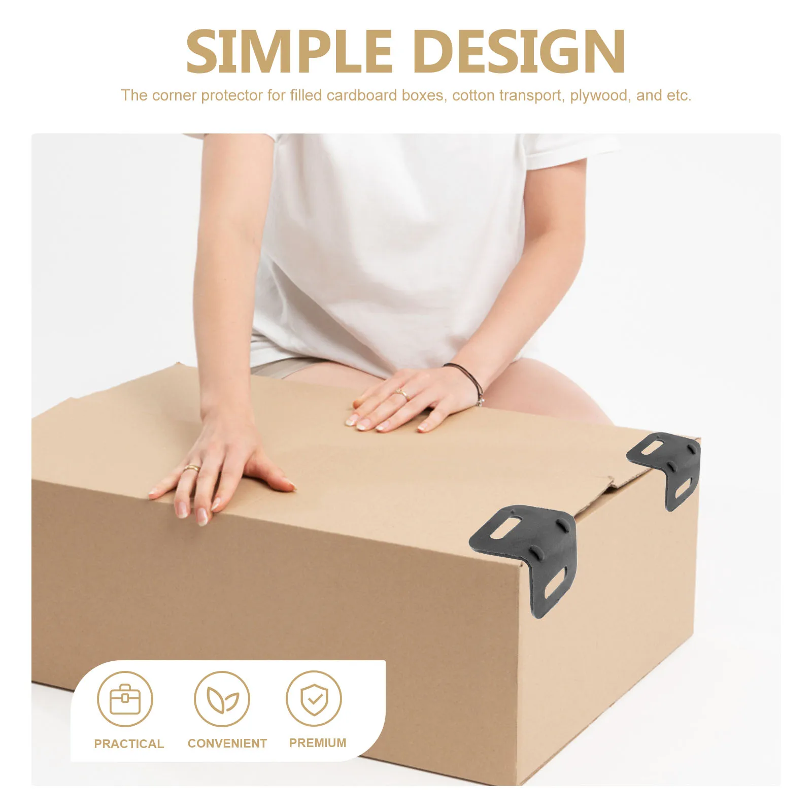 

100 Pcs Corner Protectors L Shaped Plastic Packing Strap Locks Cardboard Box Pallet Reinforcement Black Foam