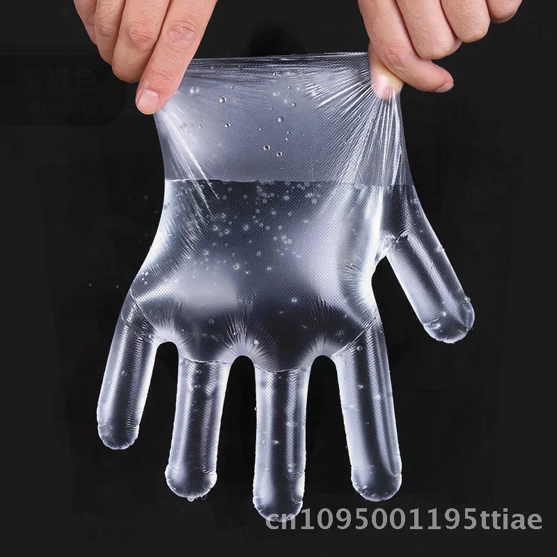 

Одноразовые перчатки в штучной упаковке, пищевые утолщенные, один размер, подходят для всех прозрачных пластиковых перчаток для домашнего барбекю, пыленепроницаемые