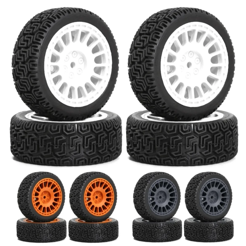 

4pcs 68mm Rally Tires Rubber Tire Wheel Tyre for Tamiya XV01 XV02 TT01 TT02 1/10 RC Rally Racing Car Upgrade Parts