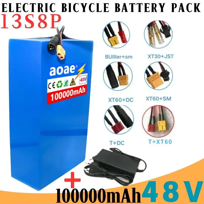 

48V 100Ah 13S8P battery 18650 Lithium Battery Pack Applicable to 1000W electric bicycle battery Built in 50A BMS