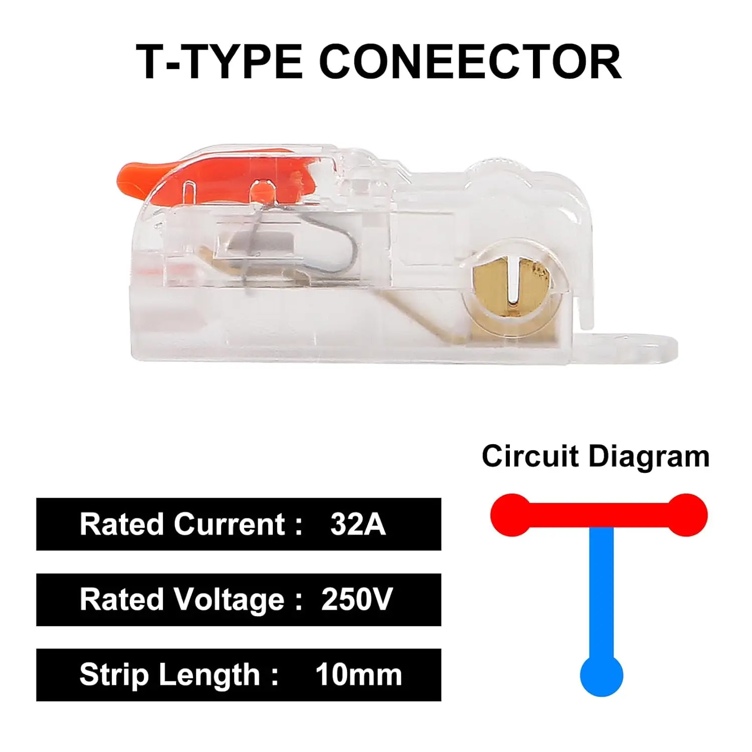 20 STKS T Tap Draad Connectors Disconnect Terminals, Laagspanning Draad Splitter Connector Push-in, Hendel Quick Draad Connectors