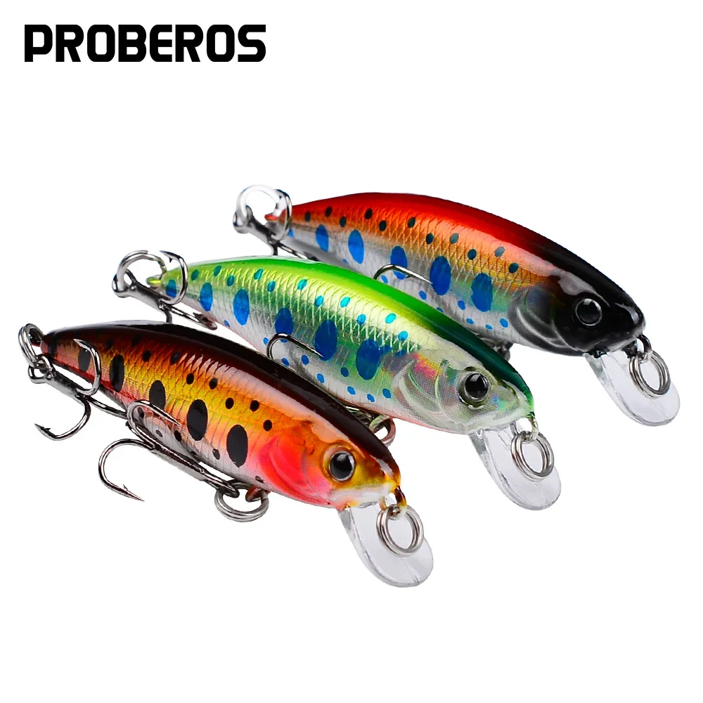 

Tiny Trolling Minnow Wobbler Fishing Lures 5.7cm-4.5g Artificial Noisy Bait Hard Jerkbait Sinking Swimbait Bass FishingDW591