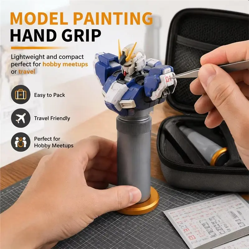 WCS-For Model Brush Airbrush Hobby Craft Tool PMKJ035 With Aluminum Painting Grip Gel Pad& Rotating Stand New