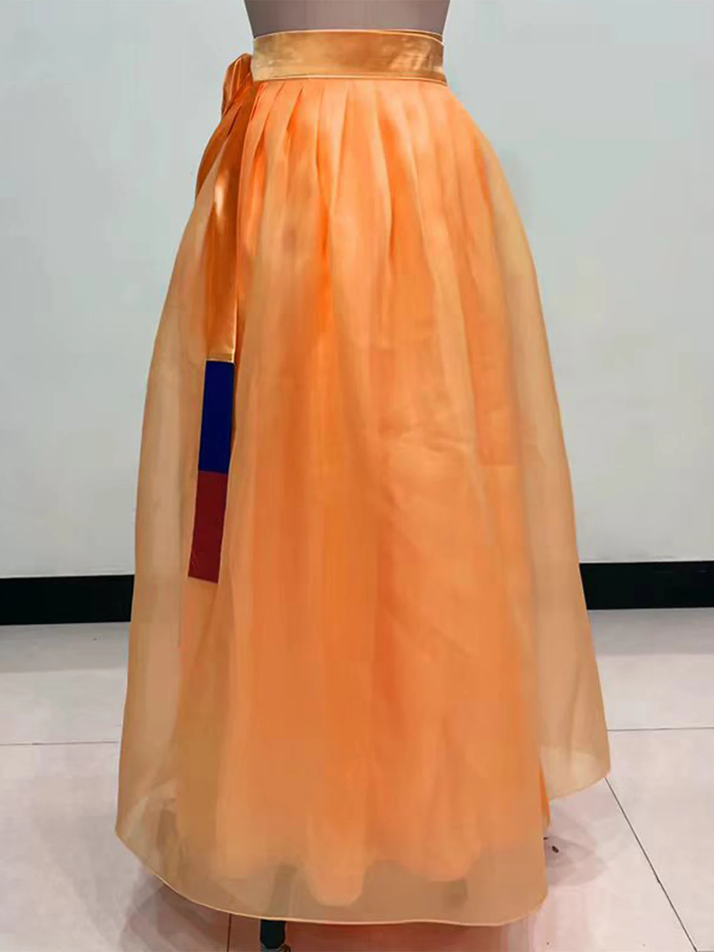 Korean Ethnic Dance Costume Women's Practice Skirt Large A-Line Skirt Art Exam Yantai Performance Ethnic Folk Practice Skirt