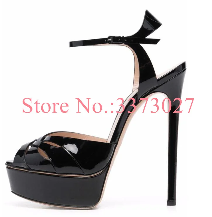 New Nude Black Color Woman Super High Heel Platform Sandals Fashion Lady Peep Toe Pink White Large Size High Heels