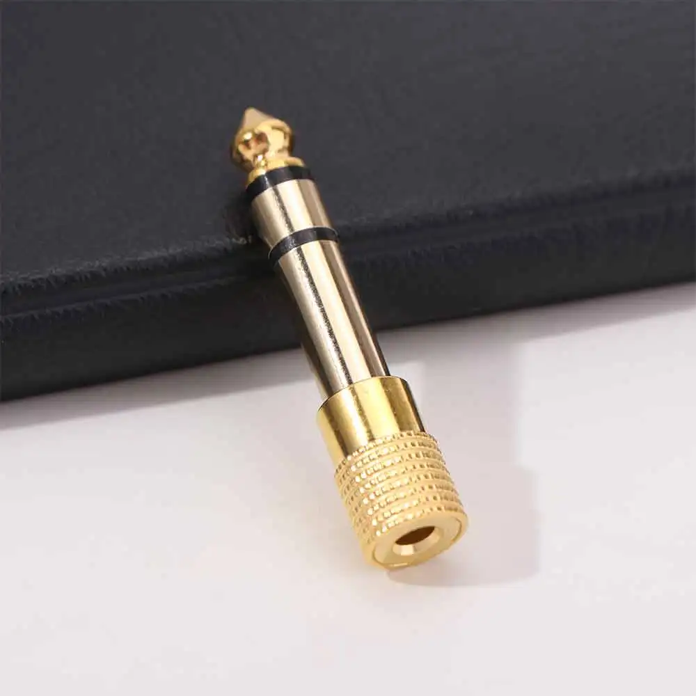 Gold-Plated Audio Adapter 6.35mm Male Plug Design Stereo TRS Converter 3.5mm Female Microphone Adapter Guitar Amplifiers