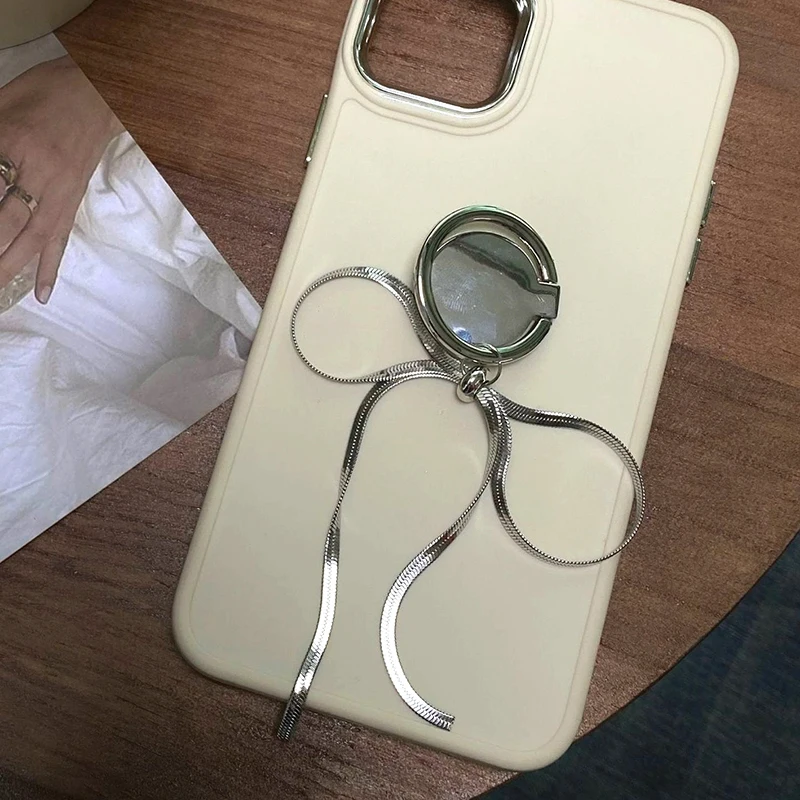 لطيف 3D Bowknot قبضة حامل هاتف كريستال القوس قلادة قوس البنصر حامل داعم اكسسوارات المحمول #6