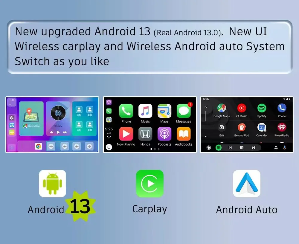 Carplay Ai Box Android 13 Wireless Android Auto 5G QCM6490 8-core 8+128G HD Output 4G LTE GPS for OEM Wired Apple Carplay