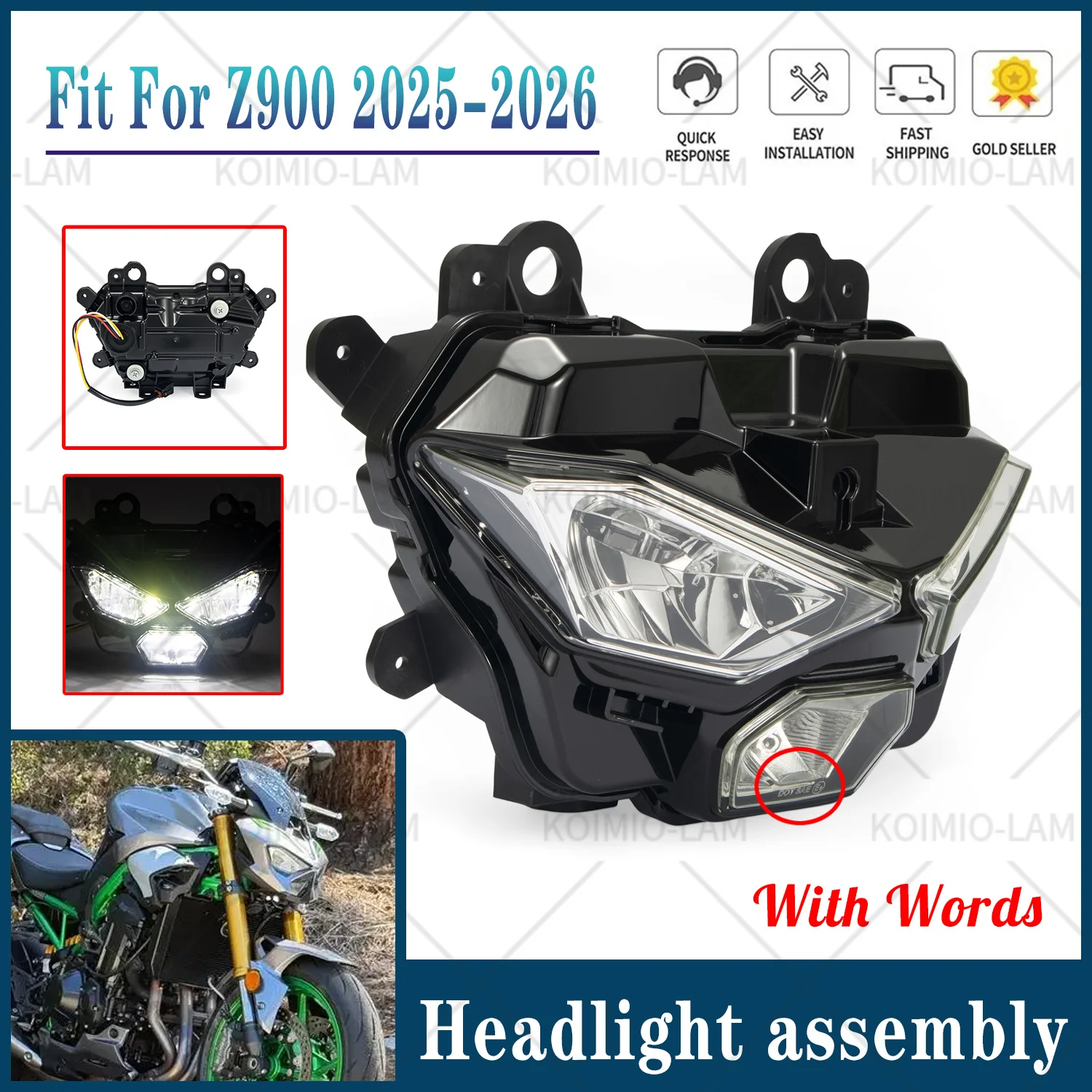 

Фара в сборе для мотоциклов KAWASAKI Z900 Z900SE 2025 - 2026 Z 900 SE ZR900