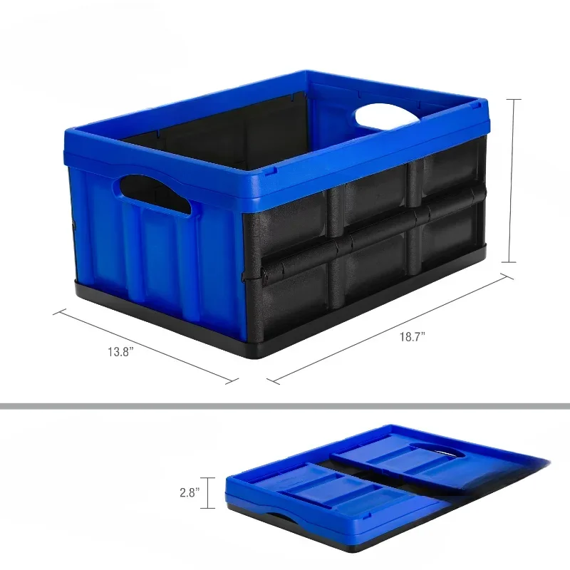 CleverMade Collapsible Plastic Storage Bin, No Lid, for Adults 8 gal Royal Blue, 3 Packstorage  storage boxes  storage box