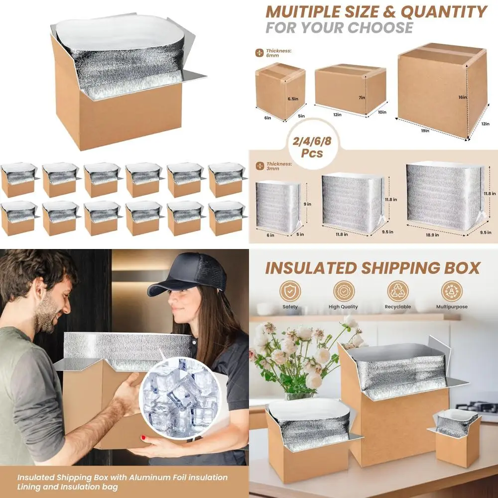 

Набор из 12 термоизолированных транспортных коробок с маслостойким покрытием, для холодных или замороженных товаров, многоразовые пенопластовые термоконтейнеры, малые