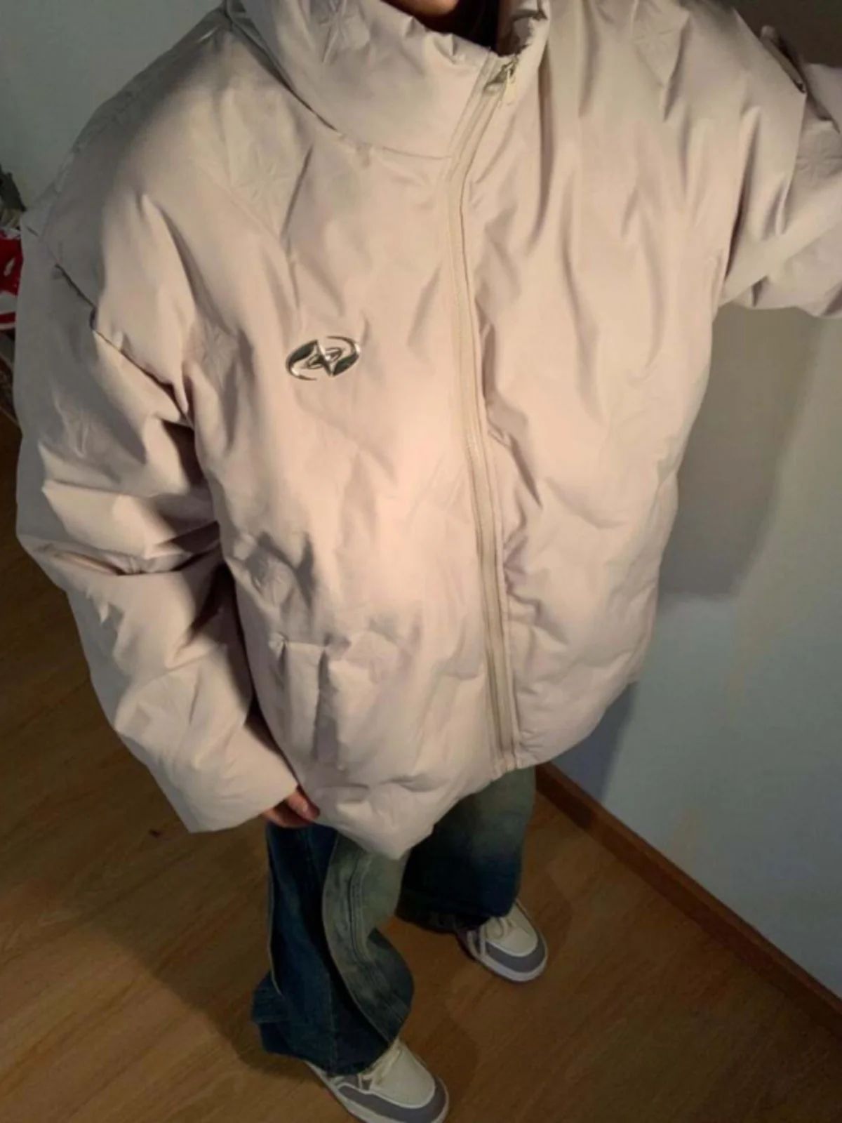 

Men's Thiened Cotton Jaet Stand Collar Waterproof Winter Coat Youth Casual Sle Bread Sle American Retro Outerwear