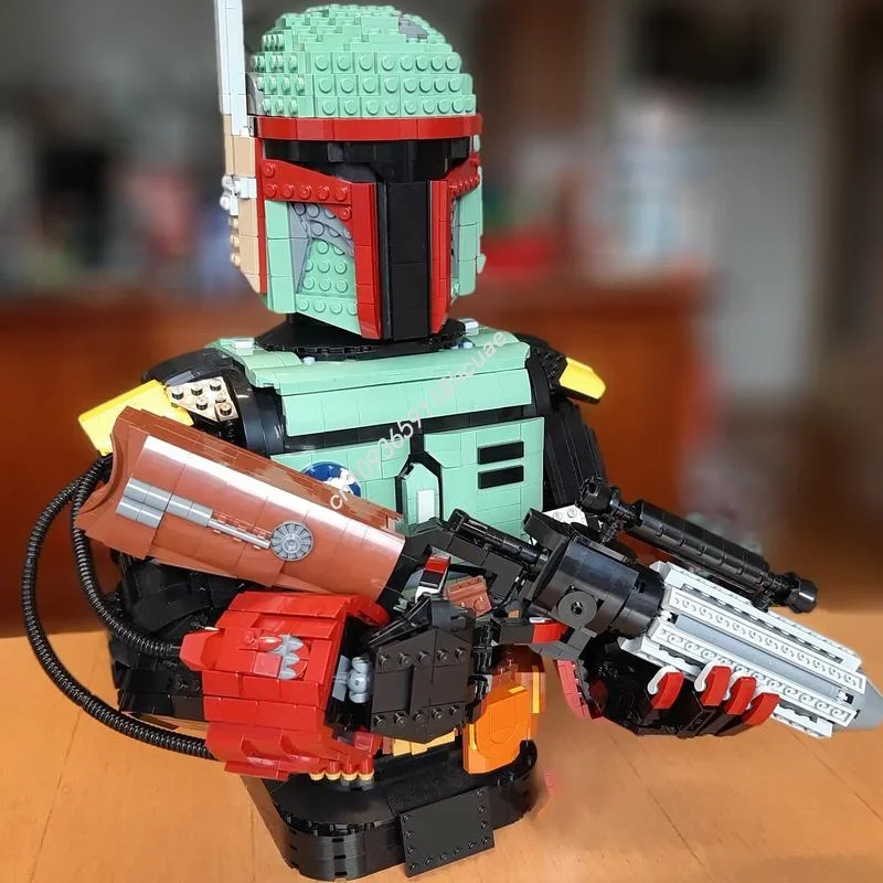 

3854Pcs Moc Famous Star Battle Movie Bounty Hunter Fett Model Building Blocks Bricks Diy Education Assembly Helmet Toys Kid Gift