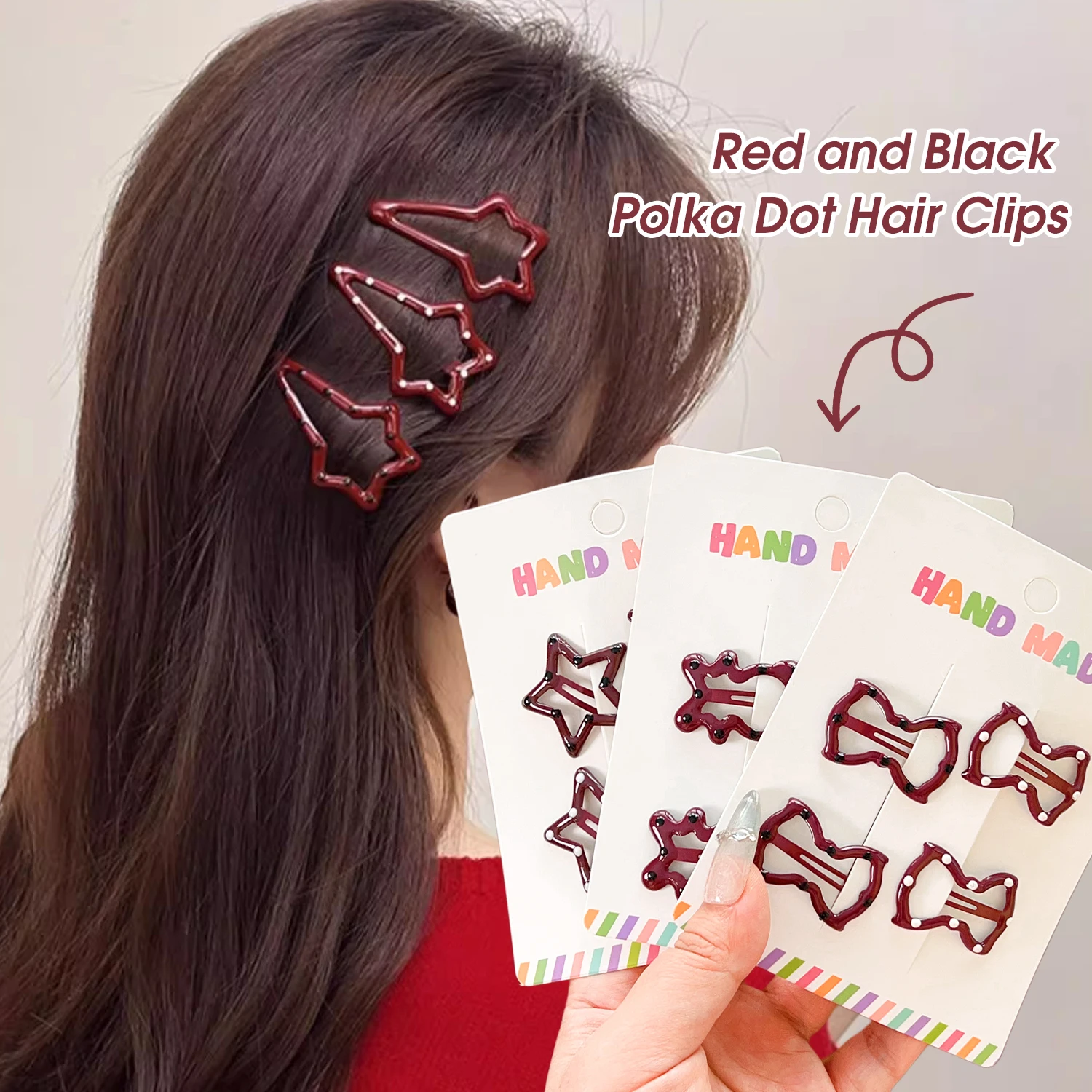 Children's Five-pointed Hairpin Girl Bb Clip Hairpin Hair Accessories Cute Broken Hair Bangs Clip Headdress Baby Wave Hair Clips