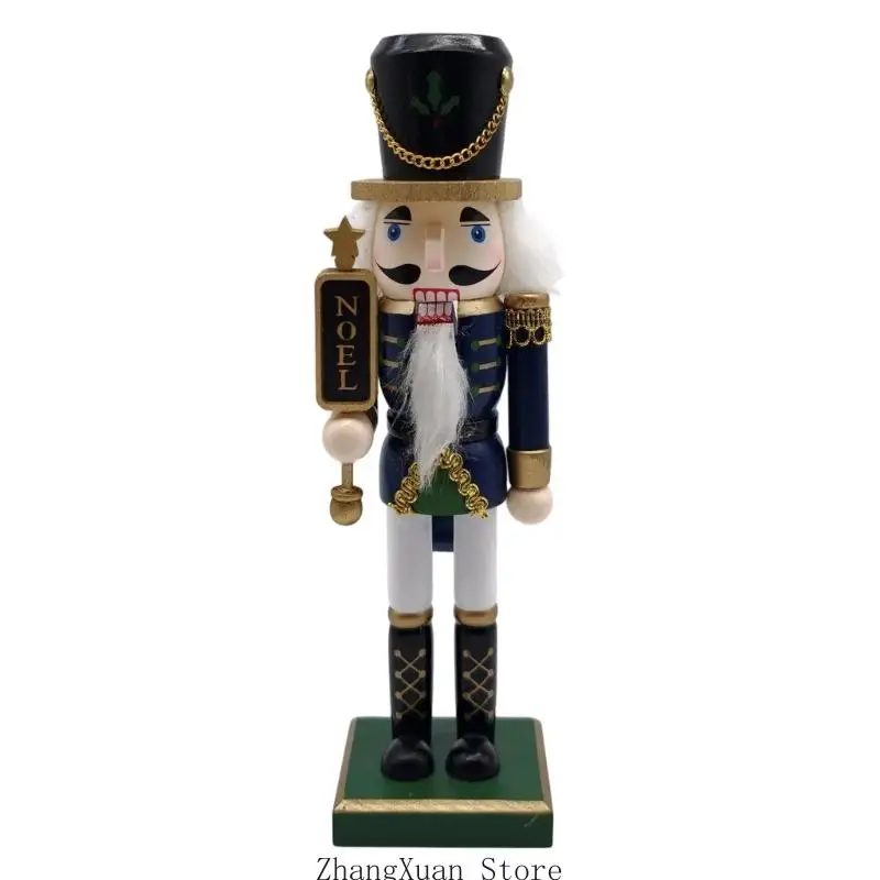 Weihnachts-Nussknacker-Figur, Holzsoldat, Kerzenständer für saisonale Tischdekoration, 3 x – Detail 5