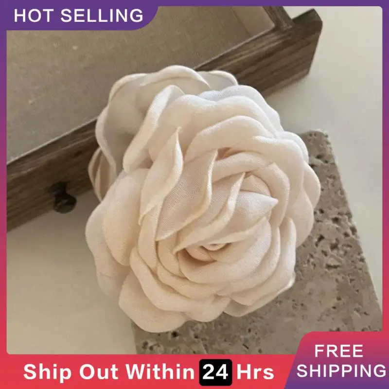 Grab Clip Vibrant Dried Rose Elegant Elegant Camellia Flower Hairpin Elegant Hairwear Camellia Flower Eye-catching Design