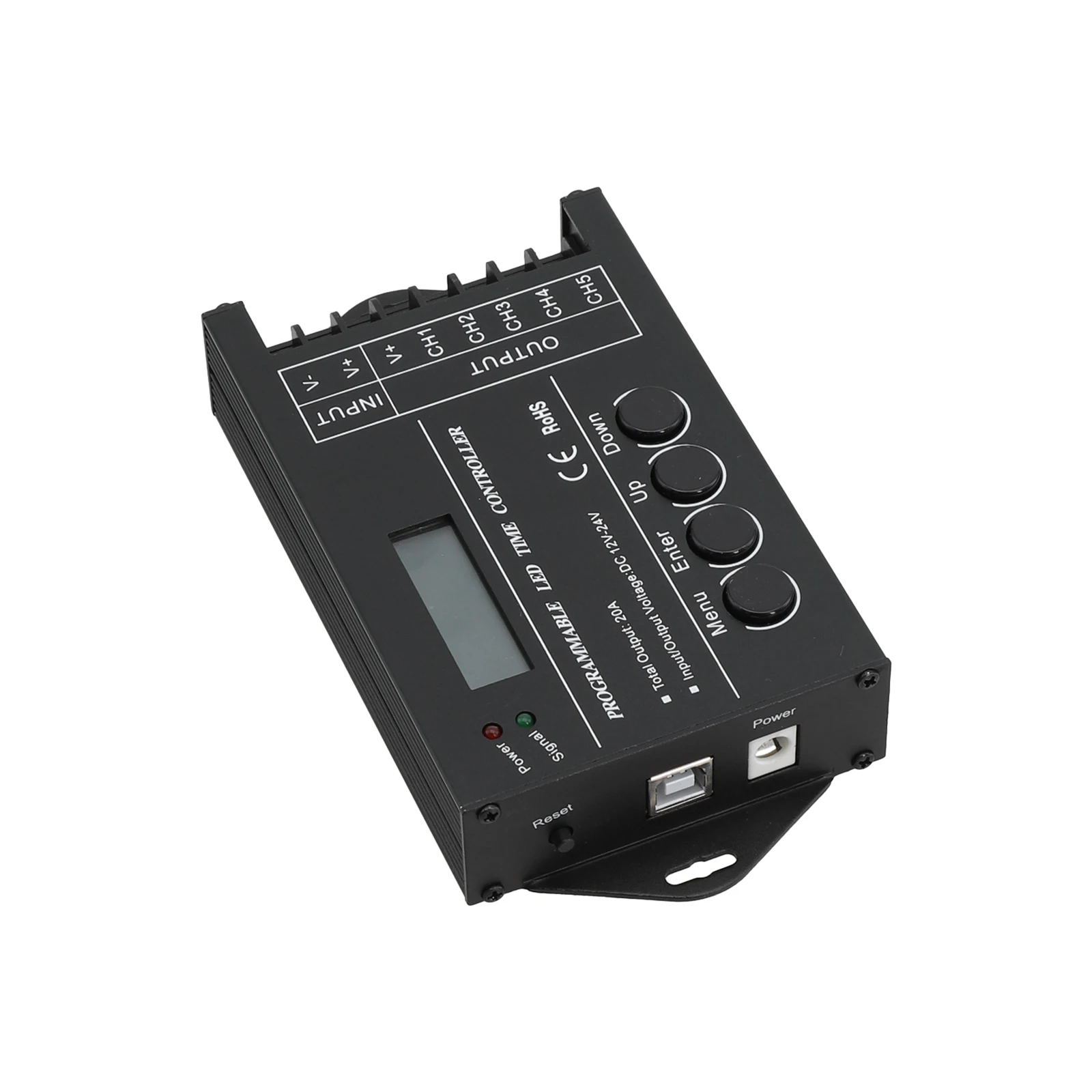 

Programmable Time Controller 5 Channel Aluminum Alloy Brightness Control LED Display RGB TC420 USB Data Cord High Compatibility