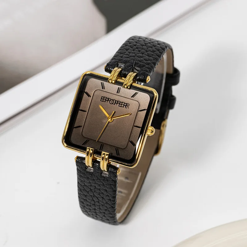 New Fashionable Square Dial Women'S Watch Simple Retro Style Casual Quartz Watch, High-Quality Women'S Wristwatch, Unique Watch.