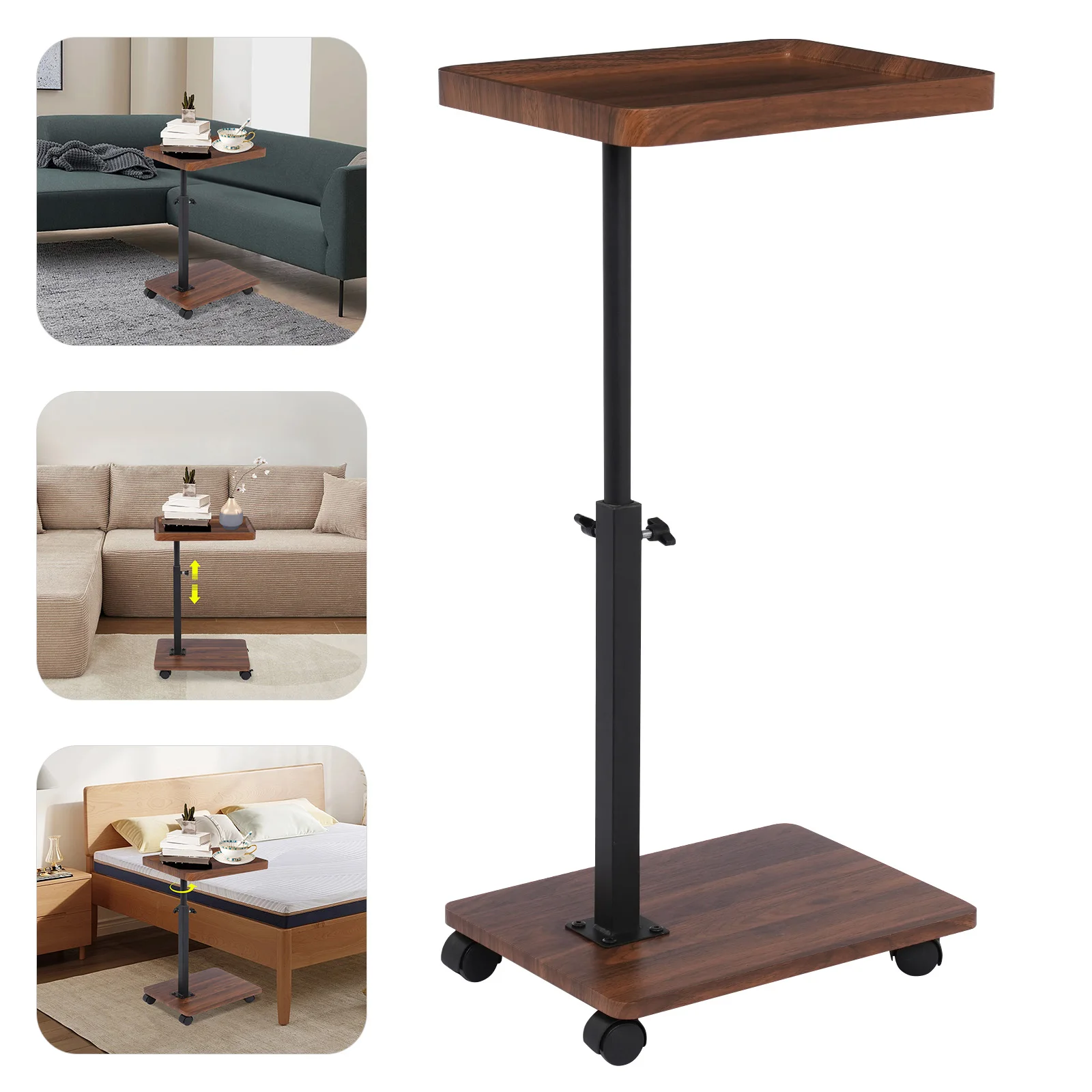Sofa-Seitenregal, Tisch, mobiler Nachttisch, höhenverstellbar, für den Haushalt, Teetisch,