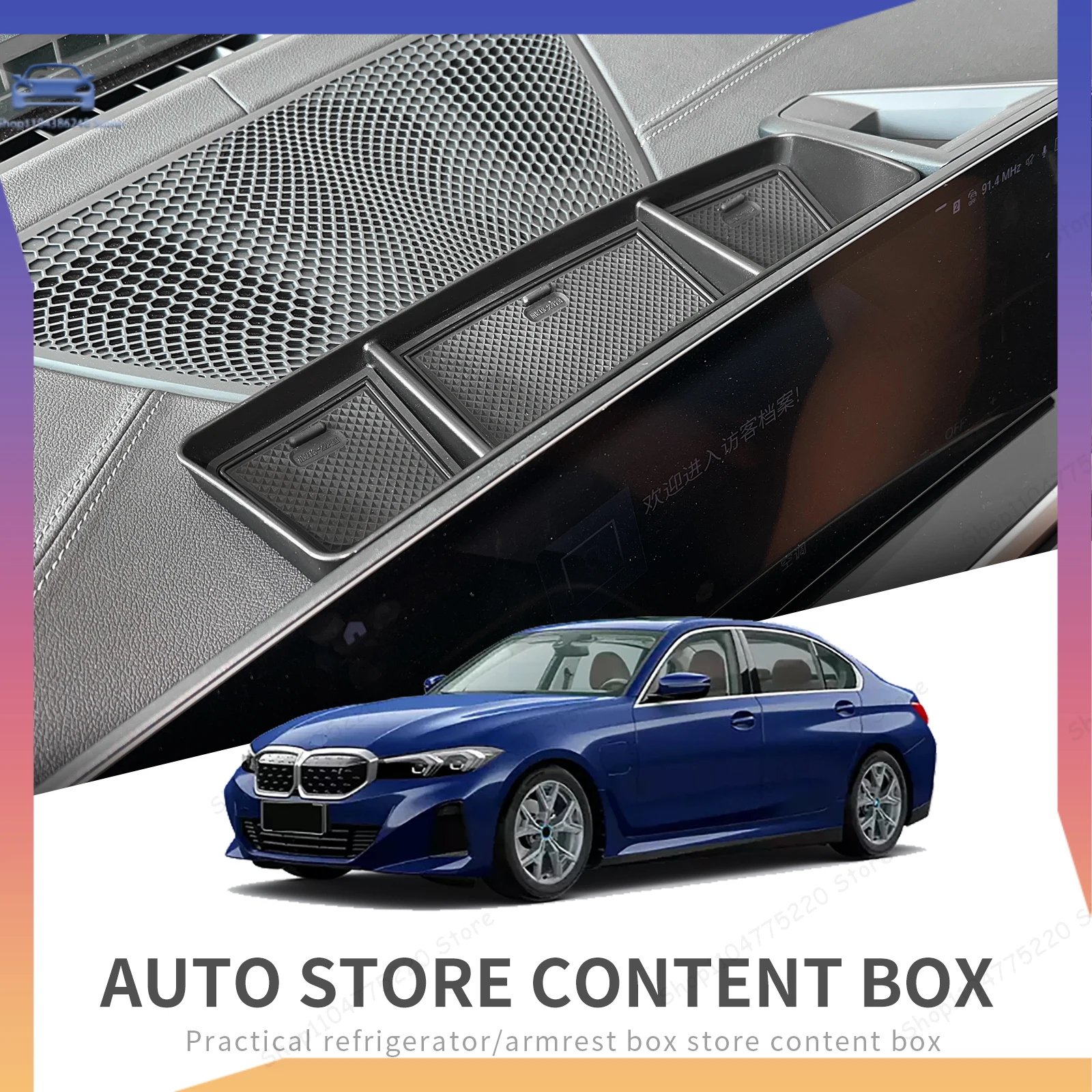 

Dashboard Storage Tray Center Console Hidden Box Behind Screen Car Accessories Organizer Left Drive for BMW 3 Series 2023 2024