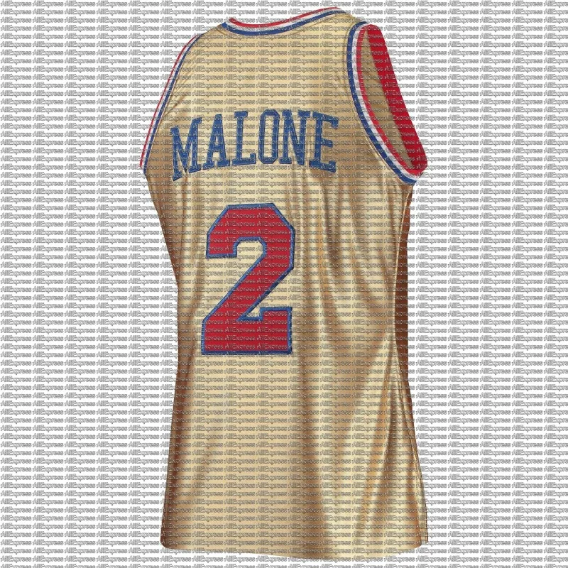 Traje de Baloncesto Retro Americano Dorado con Bordes en Rojo, Azul y Blanco en Contraste, Chaleco de Entrenamiento Transpirable de Secado Rápido