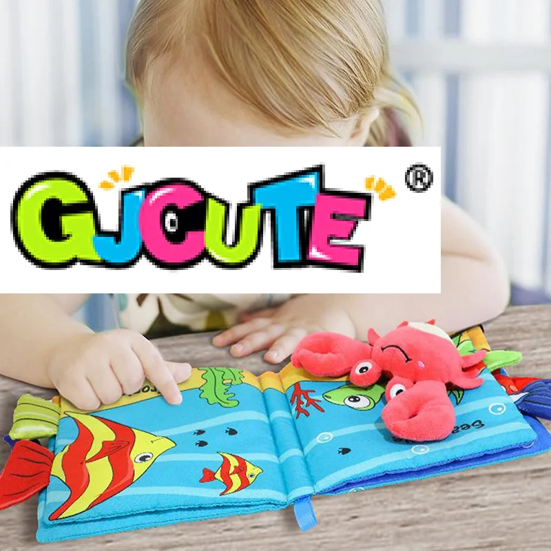 Libri Morbidi per Neonati, Giocattoli in Tessuto con Fruscio, Libro con Code di Animali Marini per lo Sviluppo Precoce del Bambino, Giocattoli Interattivi per Passeggino